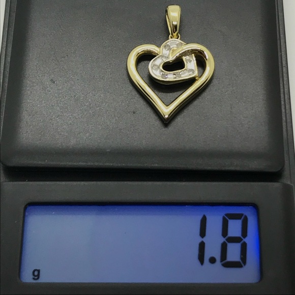 10kt double heart ❤️ pendant - Picture 13 of 13